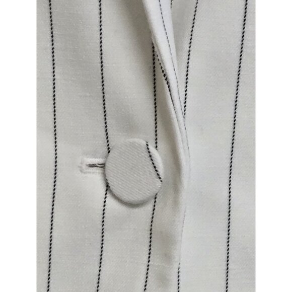 Ann Taylor Factory Womens Size 6 White Striped One Button Pant Suit Classic - Picture 7 of 10